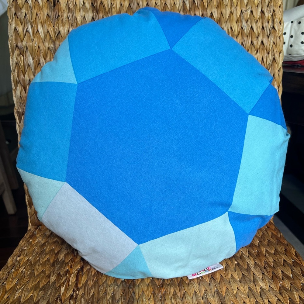 Kid made modern blue gem pillow